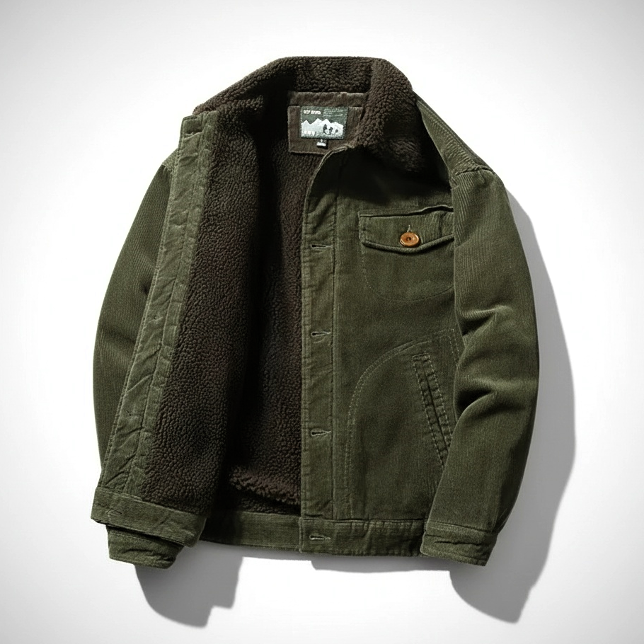 Brock Corduroy Jacket – Heavyweight Cotton Blend Fleece Lined