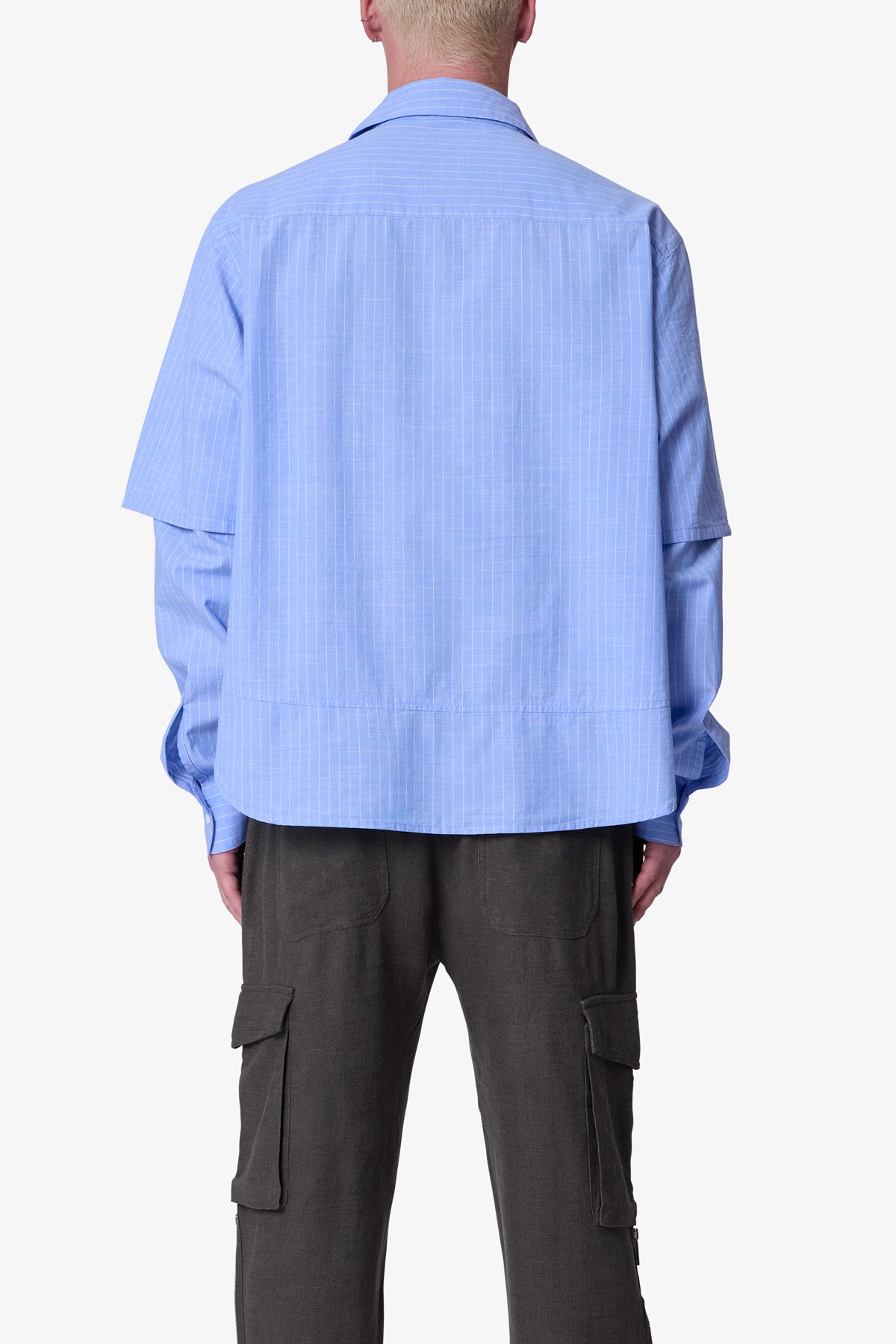 Chambray Double Layer Shirt - Blue 4
