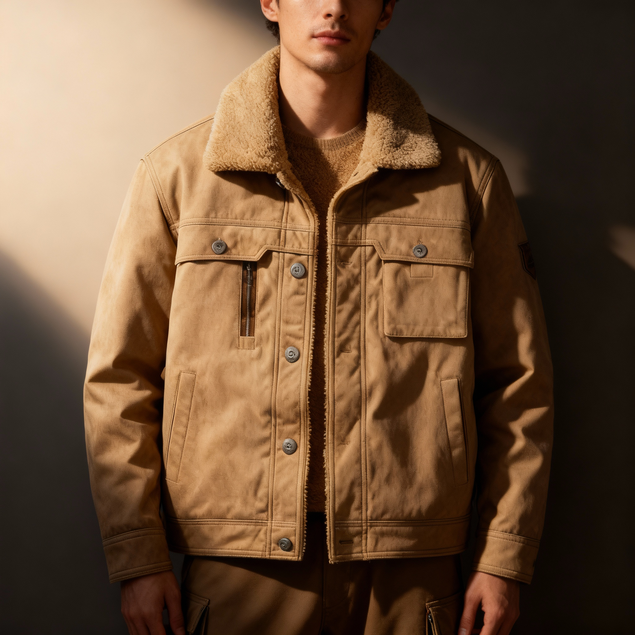 Haven Suede Jacket – Fleece-Lined Tailored Fit