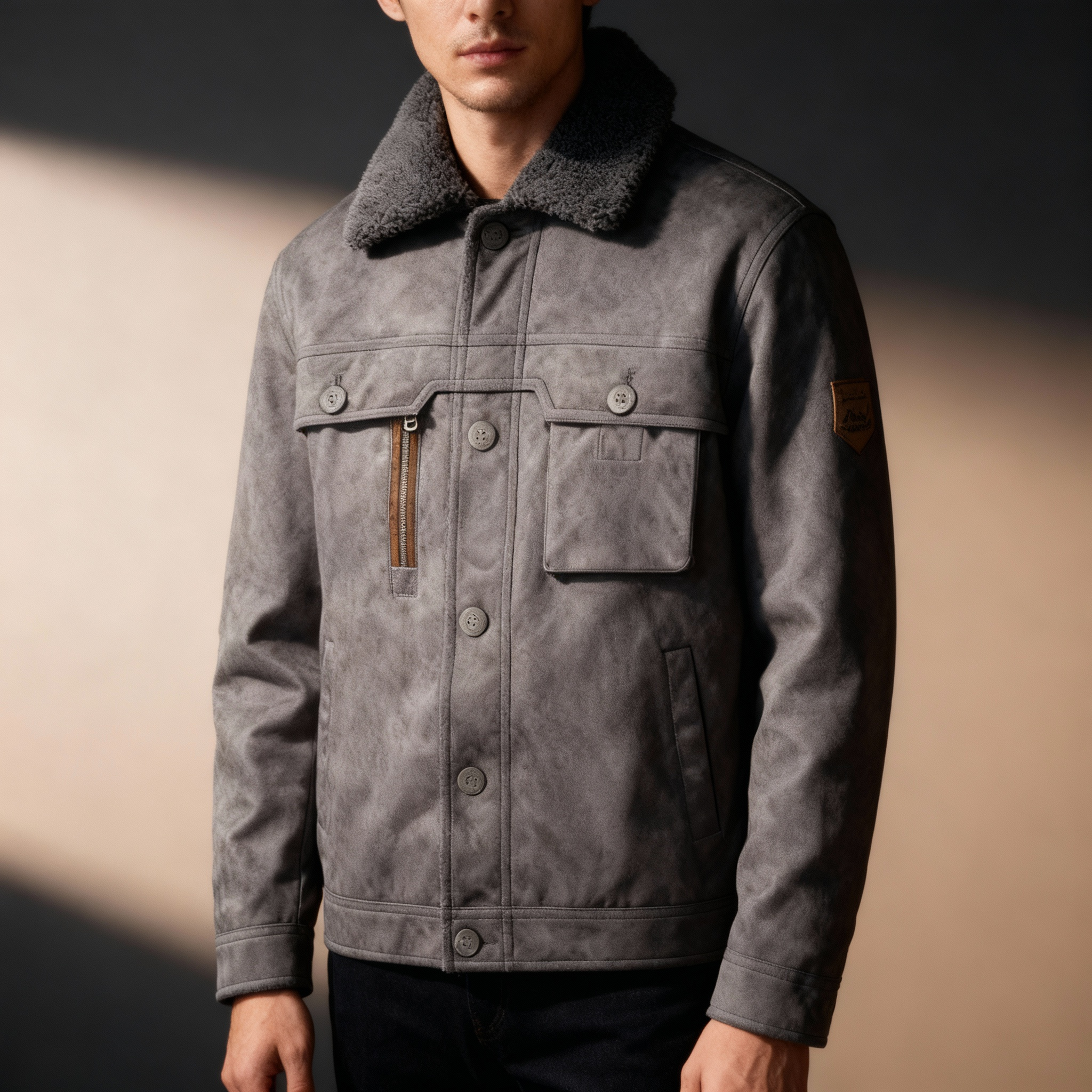 Haven Suede Jacket – Fleece-Lined Tailored Fit