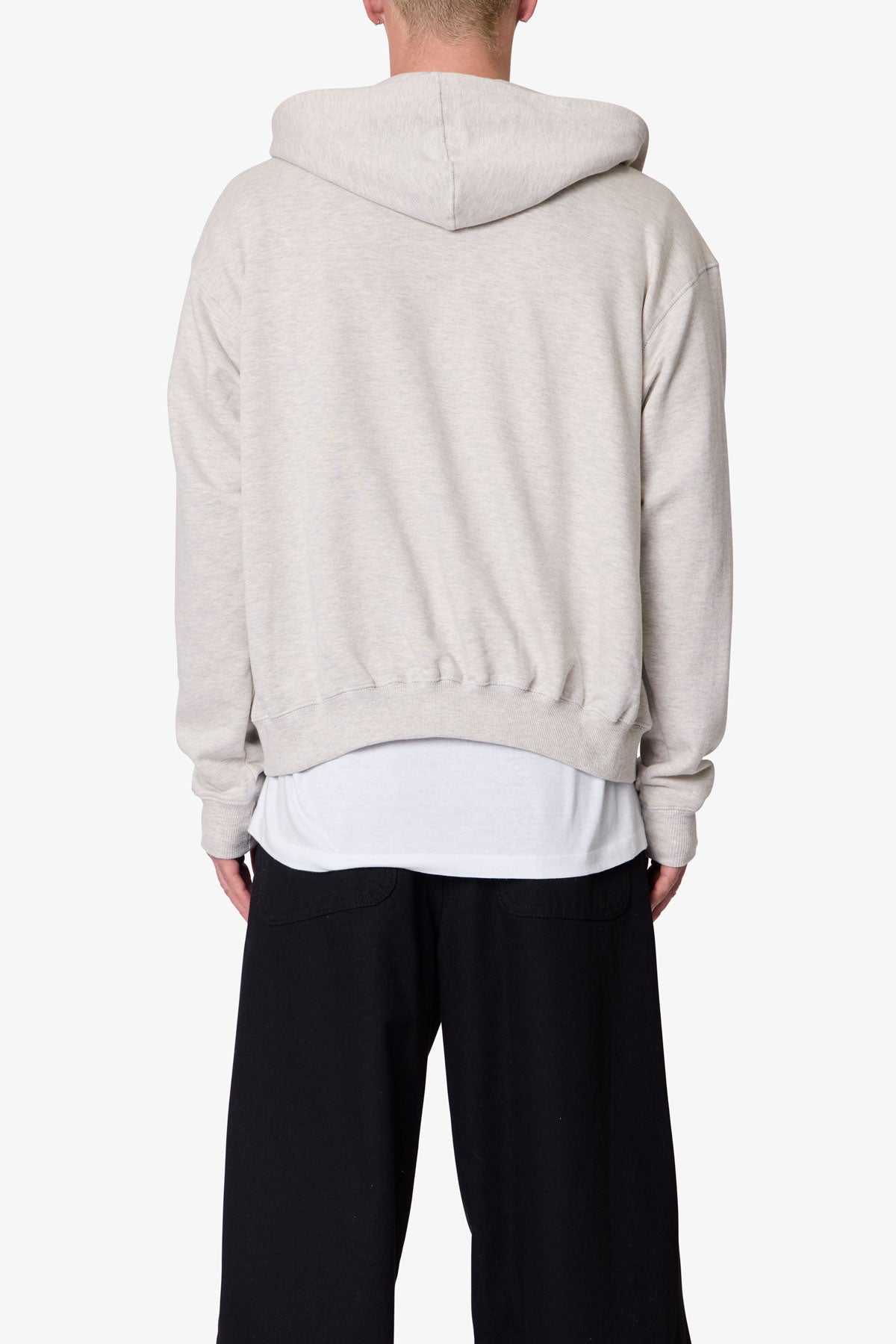 Men's Grey Zip Up Hoodie, 100% Cotton Fleece Sweatshirt with Kangaroo Pocket, Relaxed Fit 4