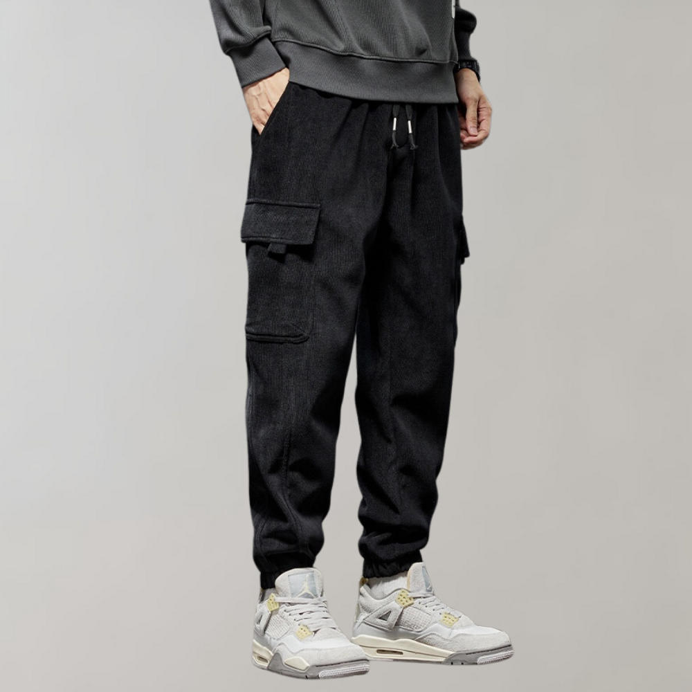 Mens Tapered Joggers – Drawstring Waist Soft Knit Casual
