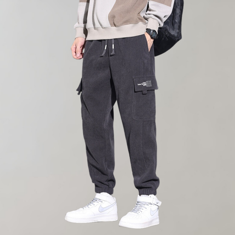Mens Tapered Joggers – Drawstring Waist Soft Knit Casual