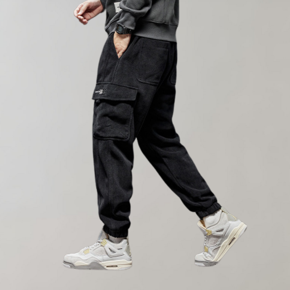 Mens Tapered Joggers – Drawstring Waist Soft Knit Casual