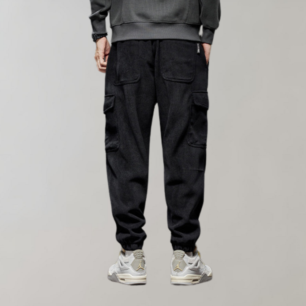 Mens Tapered Joggers – Drawstring Waist Soft Knit Casual