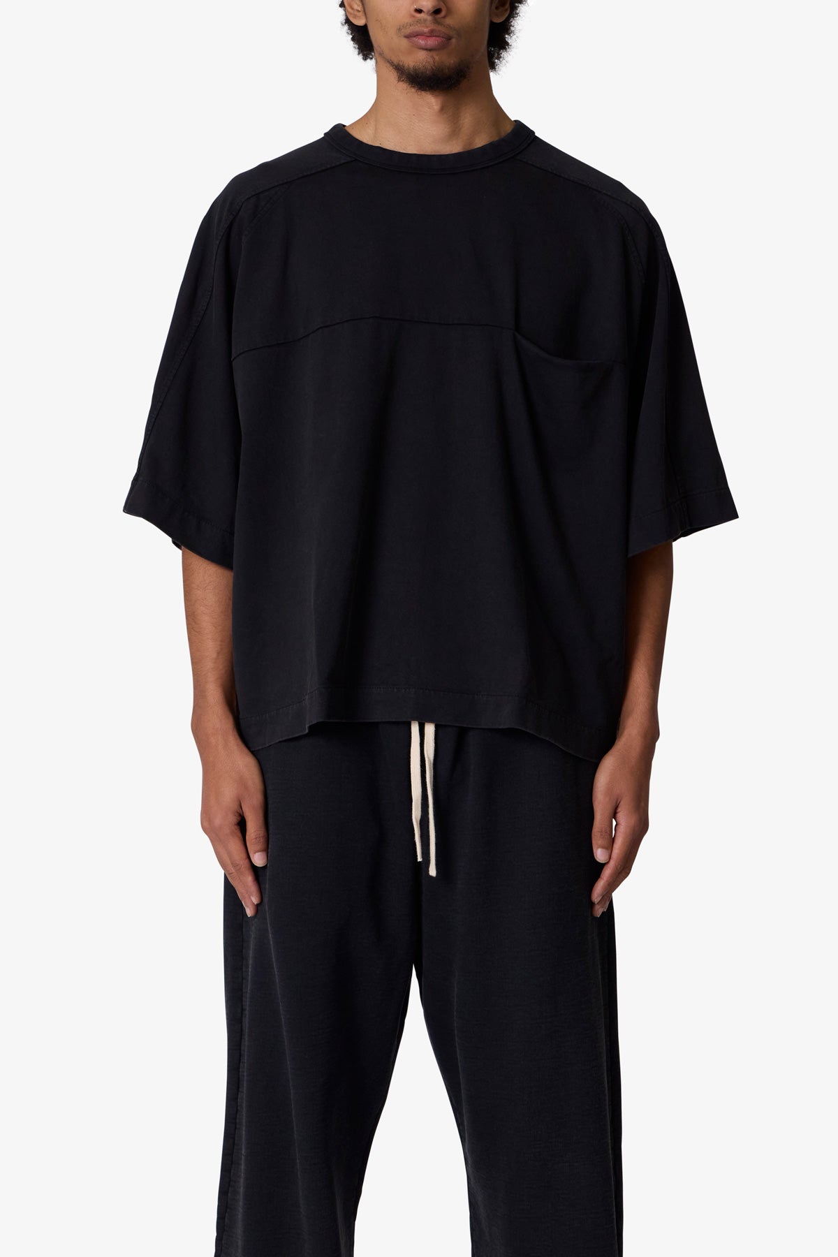 Paneled Hidden Pocket Tee - Washed Black 0