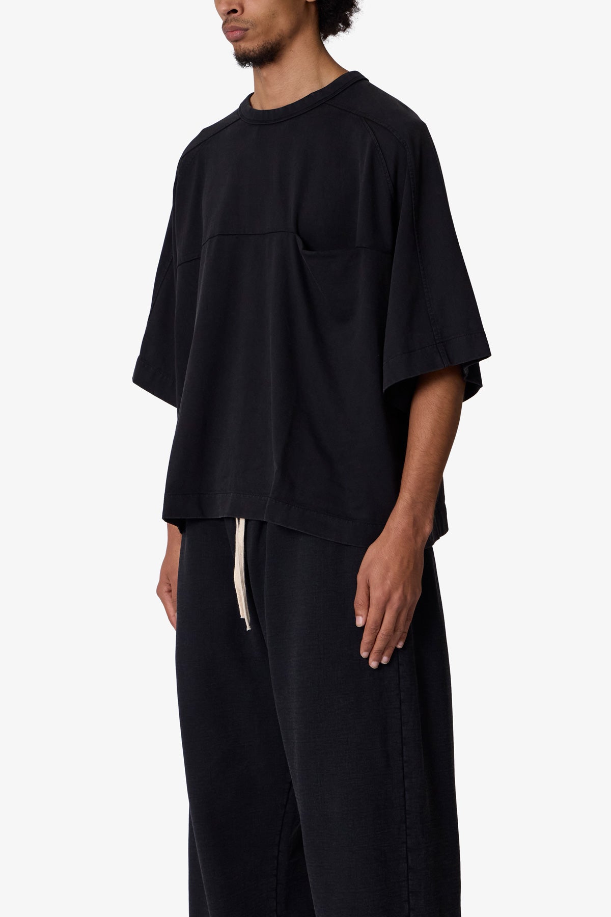 Paneled Hidden Pocket Tee - Washed Black 2