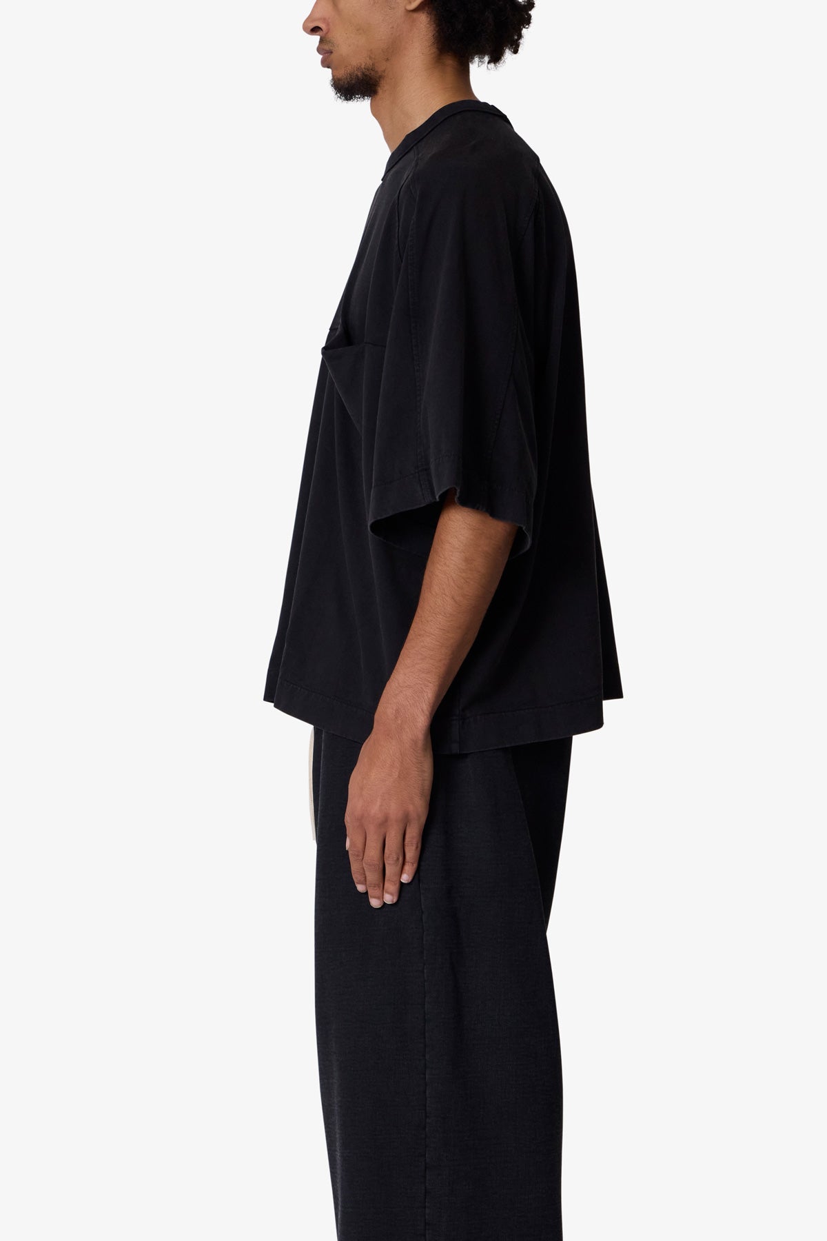 Paneled Hidden Pocket Tee - Washed Black 3
