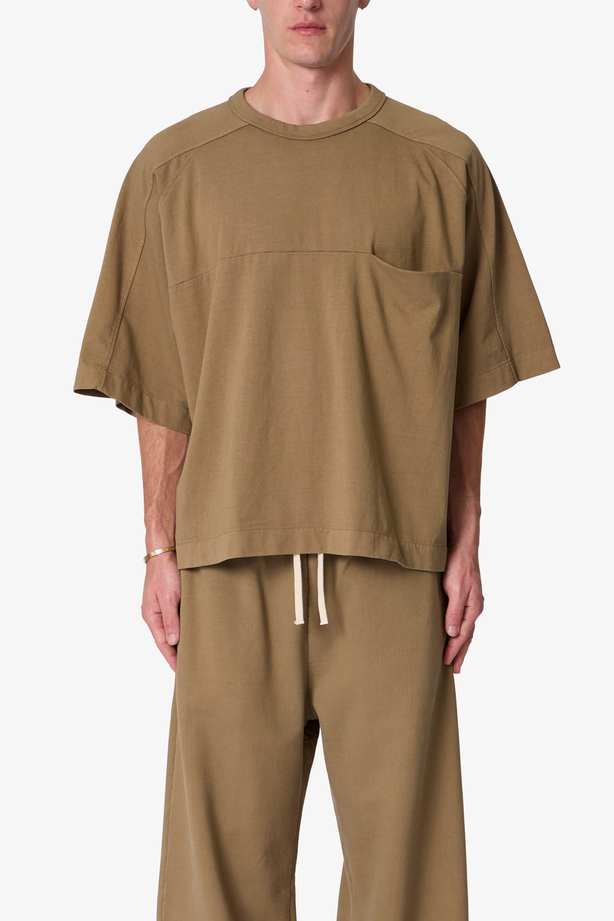 Paneled Hidden Pocket Tee - Washed Earth 1