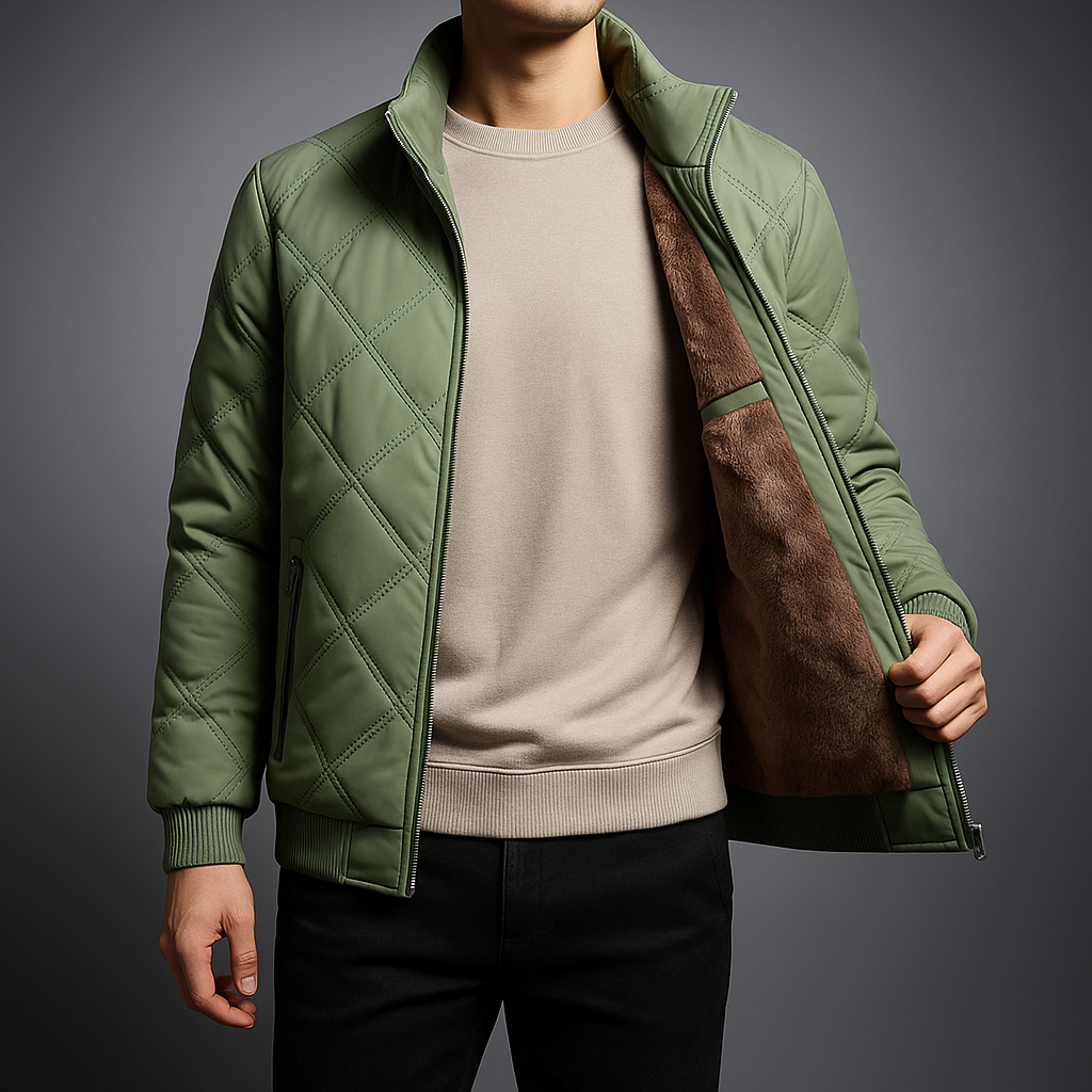 Westerly Mens Fleece Jacket – Wind-Resistant Quilted Design