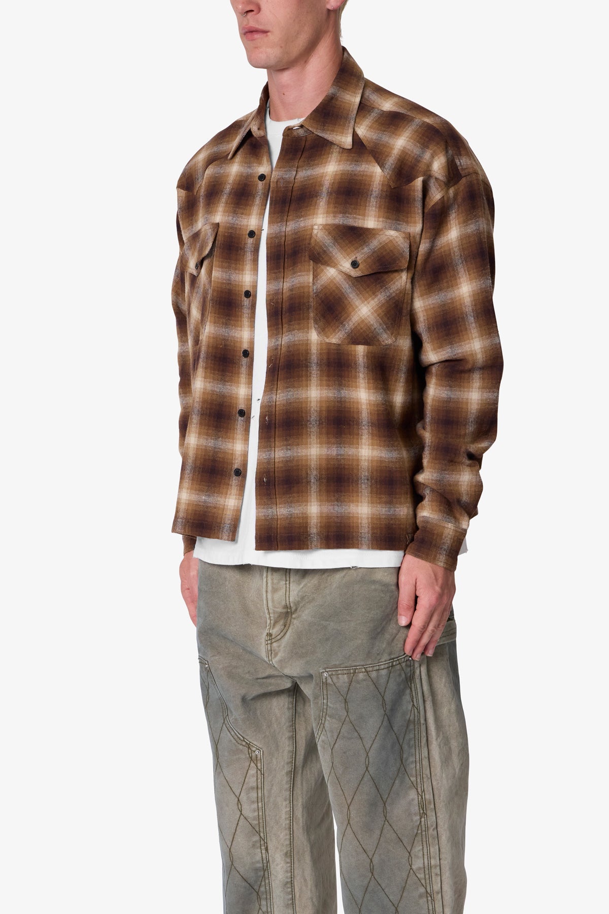 Western Flannel Shirt - Brown 2